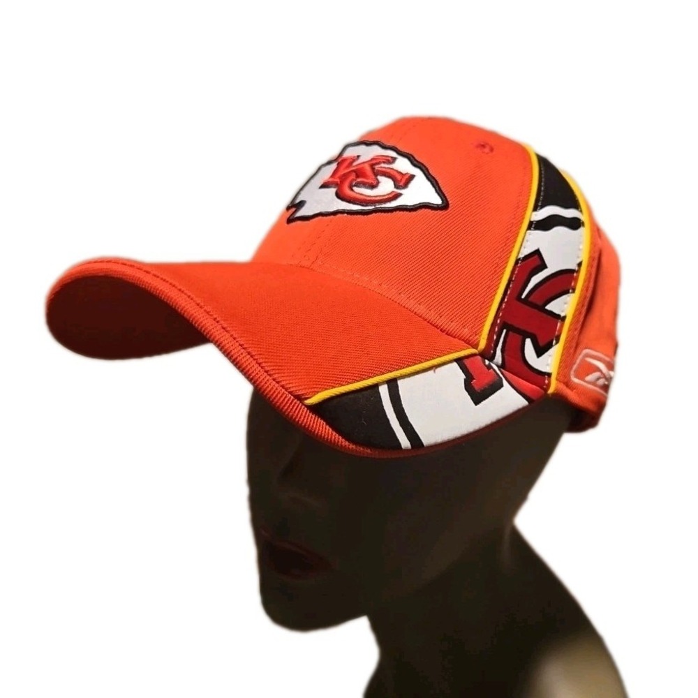 NFL Kansas‎ City Chiefs Reebok Baseball Cap Hat OSFA Stretch Fit Sideline
